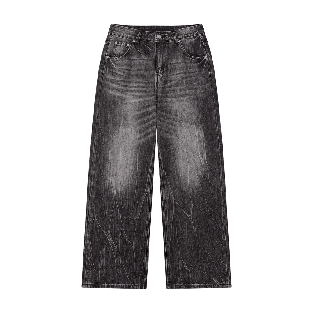 Vintage Wash Wide-Leg Denim