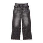 Vintage Wash Wide-Leg Denim