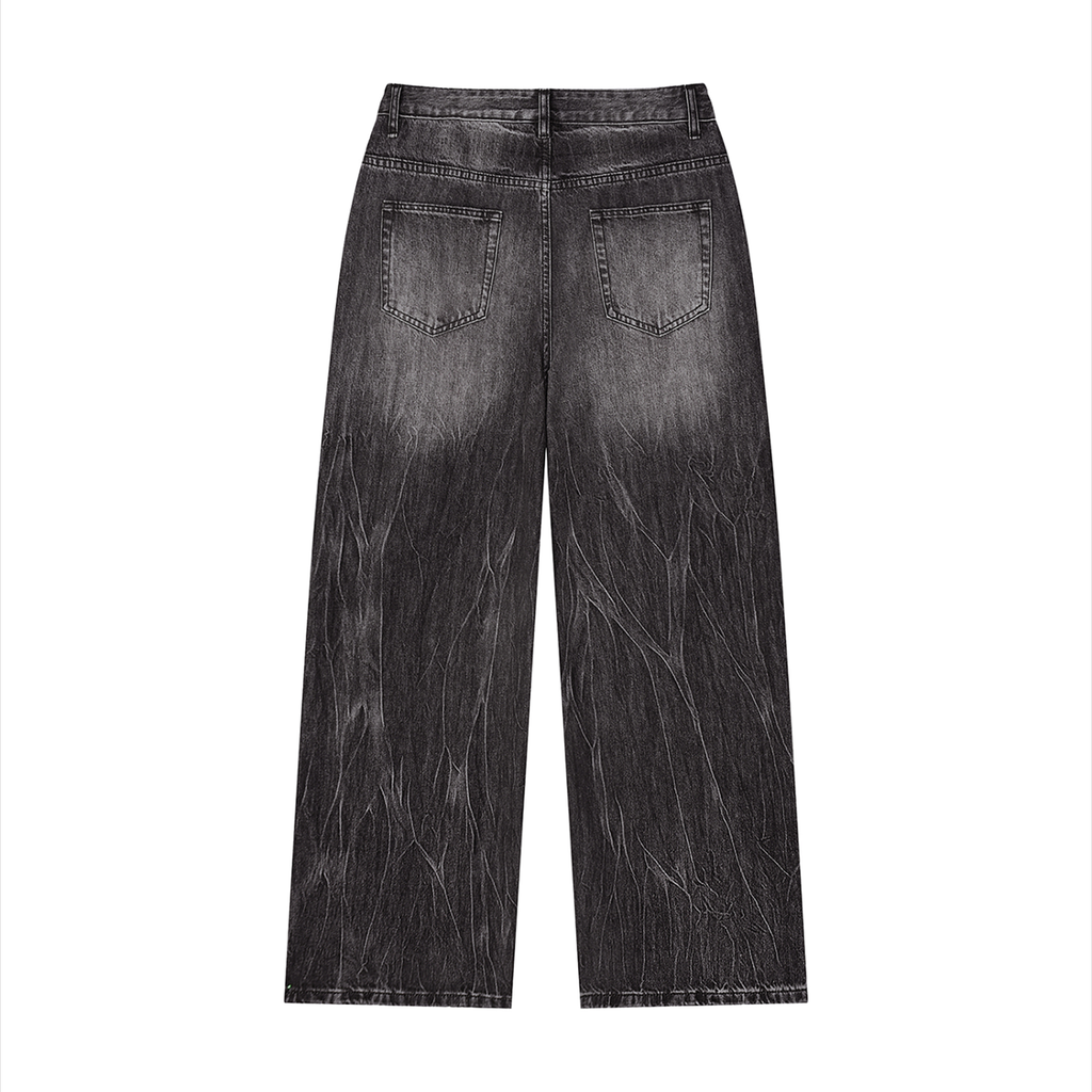 Vintage Wash Wide-Leg Denim