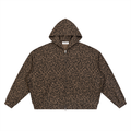 Leopard Waffle Zip Hoodie