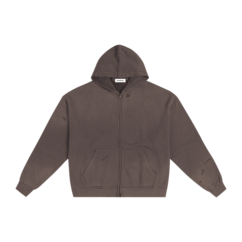 Sunfade Frayed Zip Hoodie