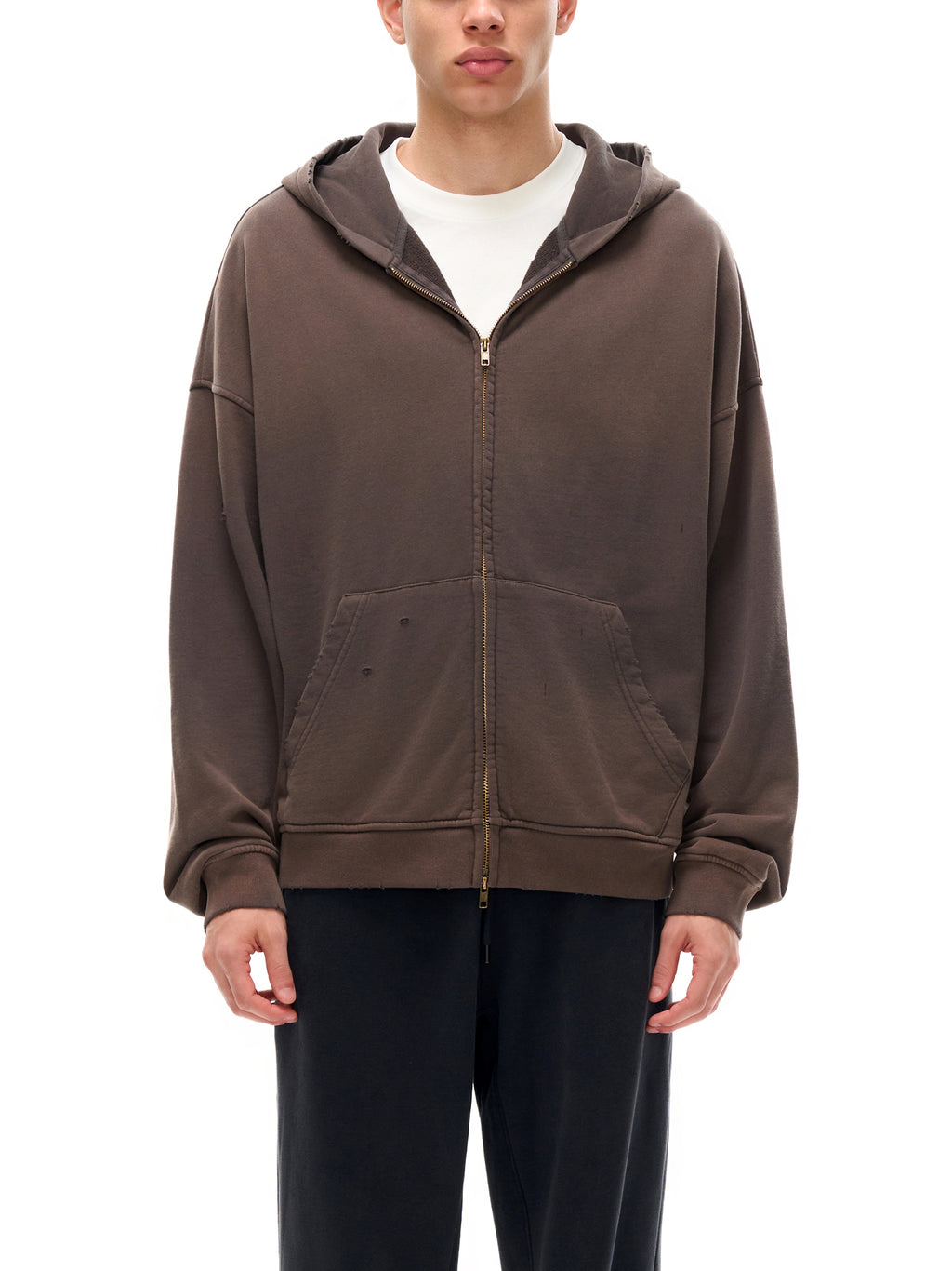 Sunfade Frayed Zip Hoodie
