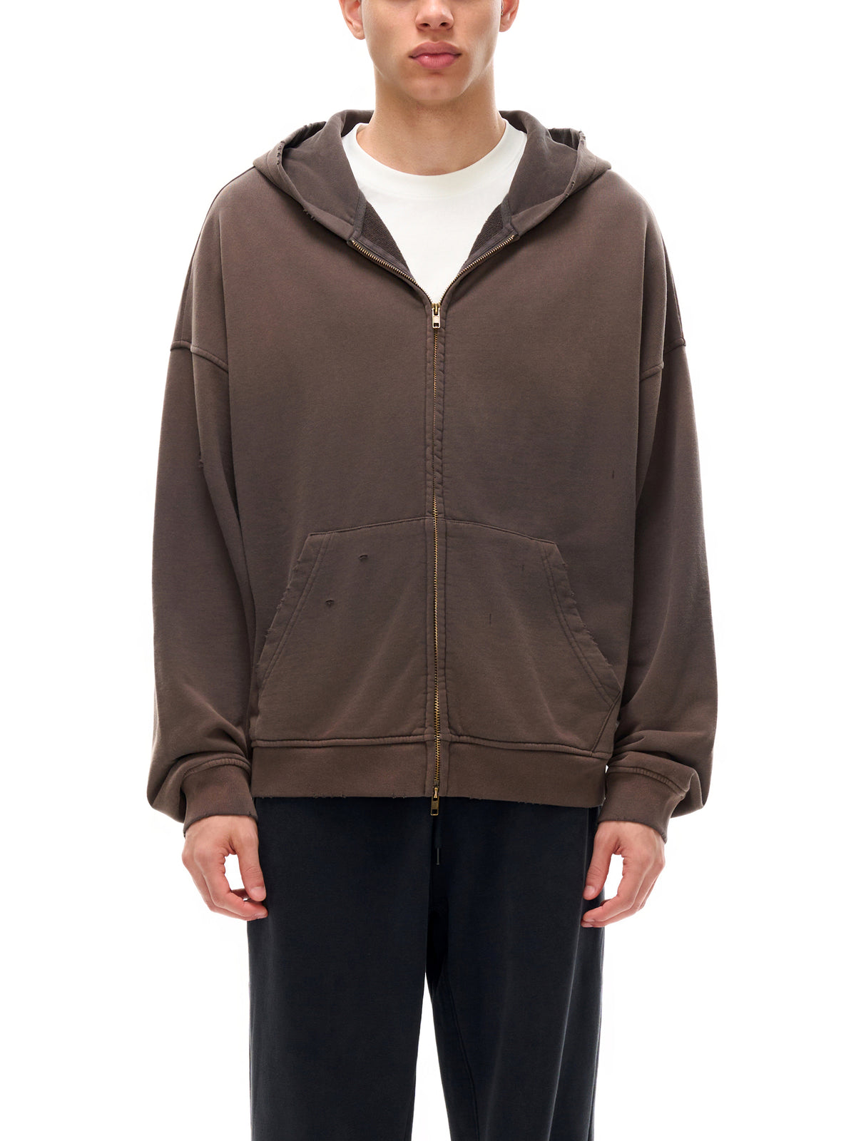 Sunfade Frayed Zip Hoodie