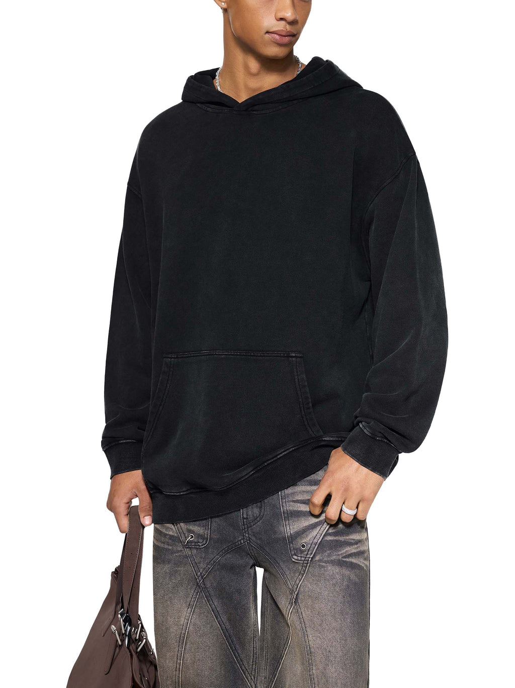 Snow Washed Loose Hoodie