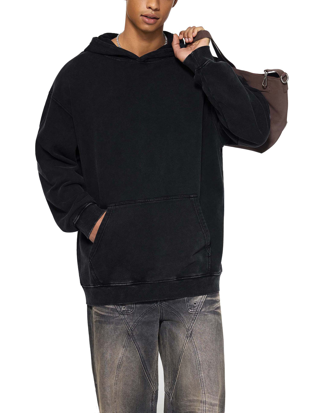 Snow Washed Loose Hoodie