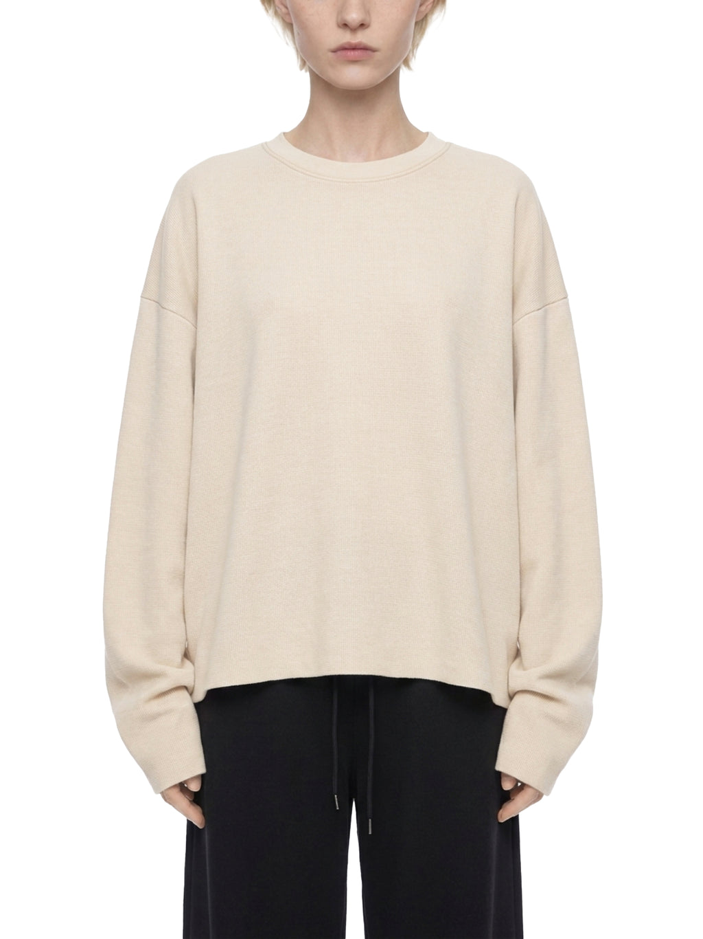 Vintage Waffle Raw-Edge Tee