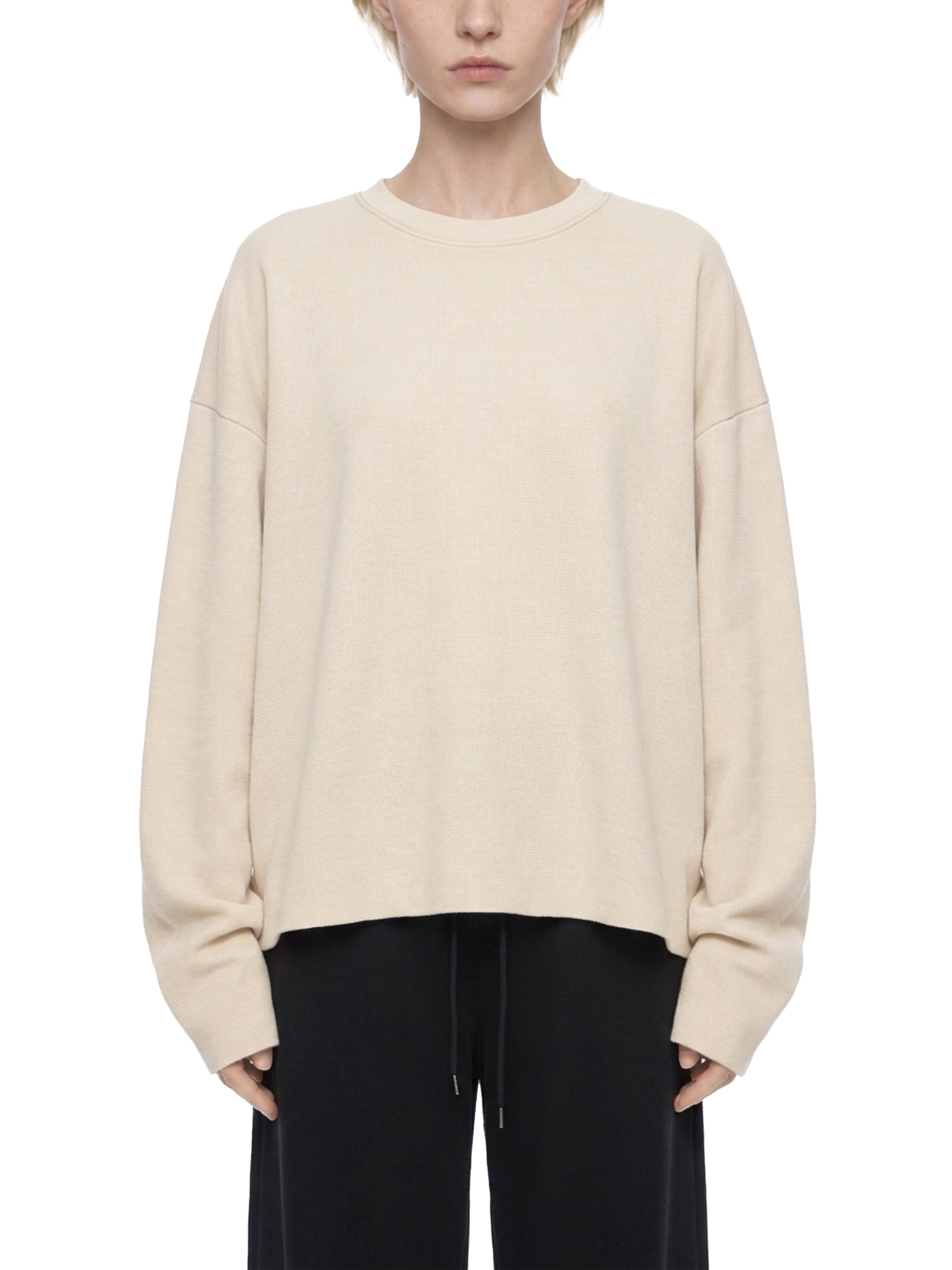 Vintage Waffle Raw-Edge Tee