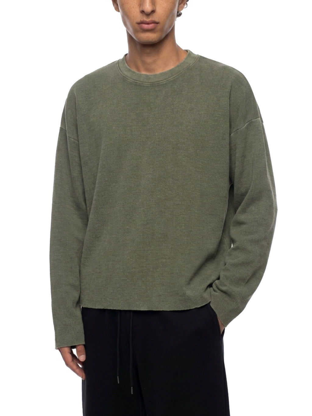 Vintage Waffle Raw-Edge Tee