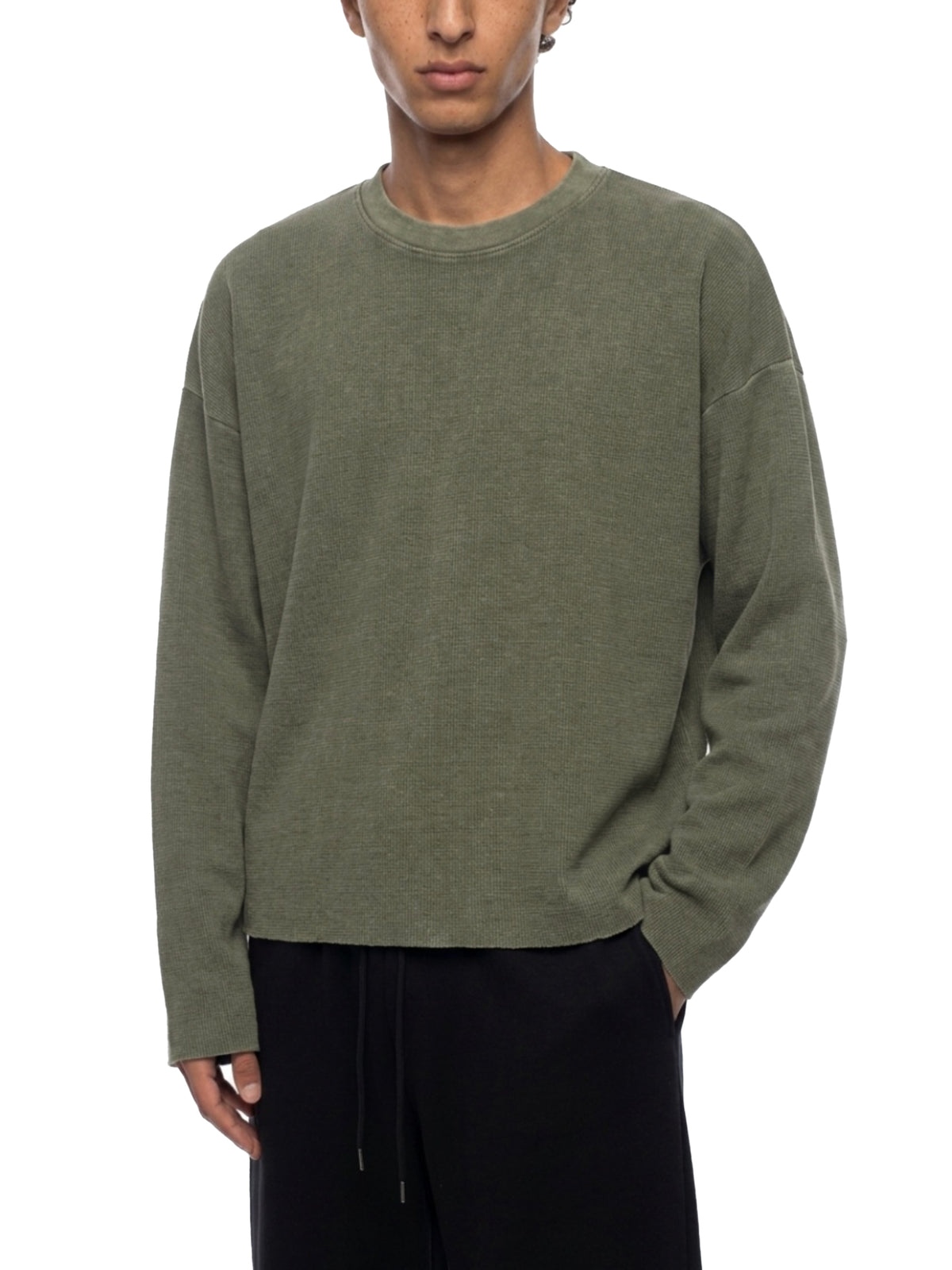 Vintage Waffle Raw-Edge Tee
