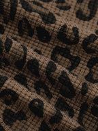 Leopard Waffle Zip Hoodie