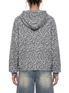 Leopard Waffle Zip Hoodie