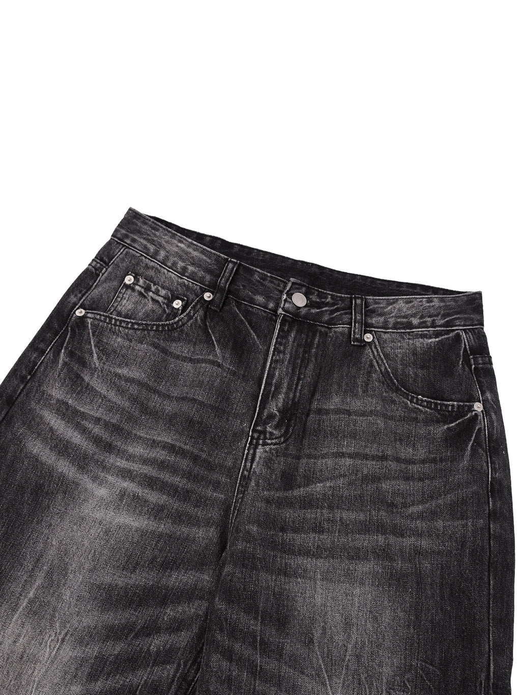 Vintage Wash Wide-Leg Denim
