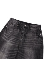 Vintage Wash Wide-Leg Denim