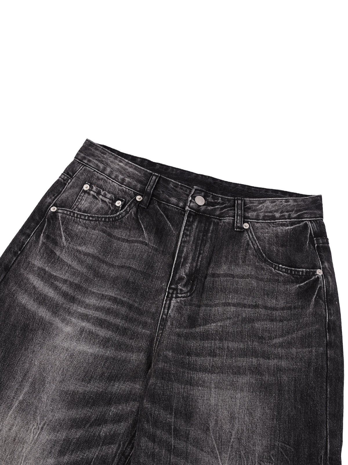 Vintage Wash Wide-Leg Denim