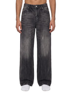 Vintage Wash Wide-Leg Denim