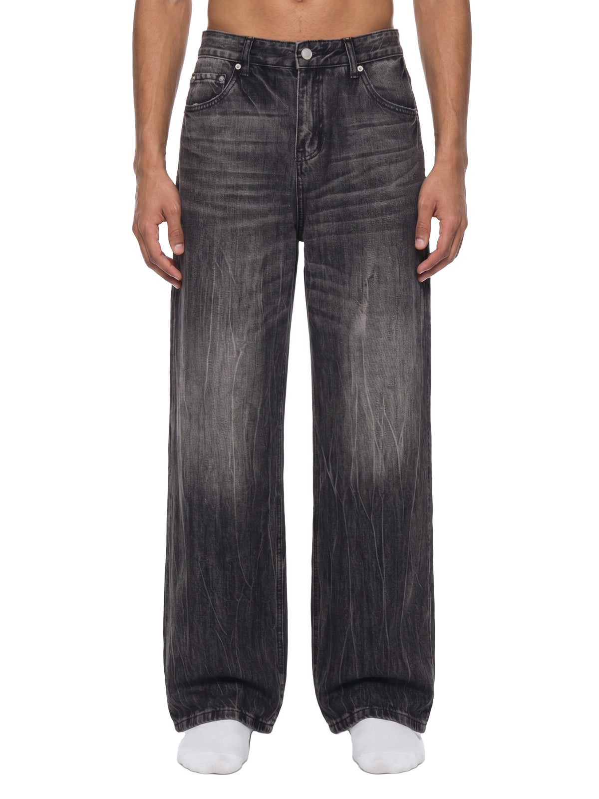 Vintage Wash Wide-Leg Denim