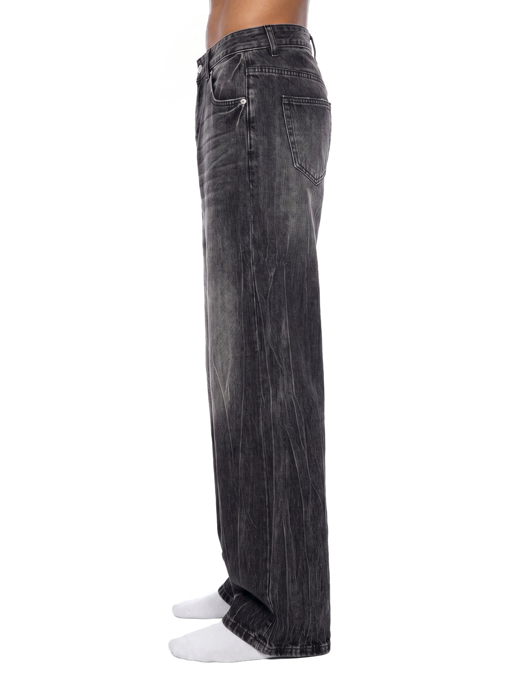 Vintage Wash Wide-Leg Denim