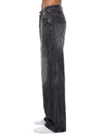 Vintage Wash Wide-Leg Denim