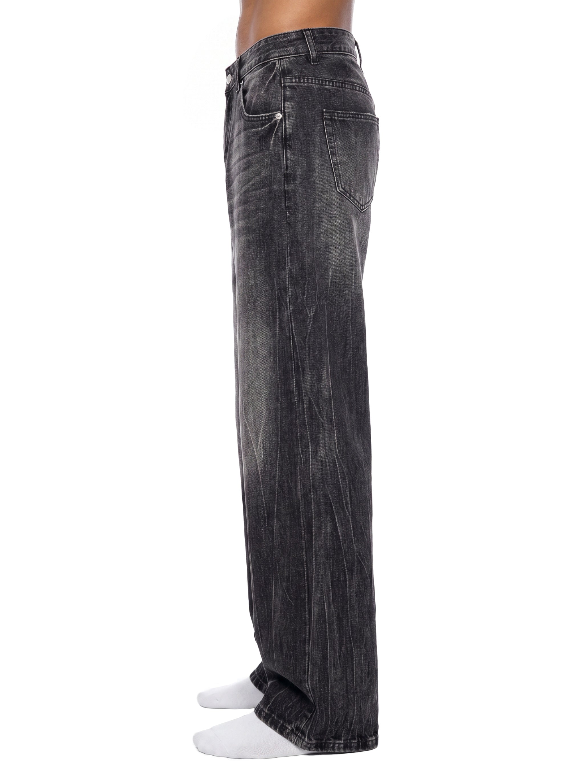 Vintage Wash Wide-Leg Denim