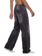 Vintage Wash Wide-Leg Denim