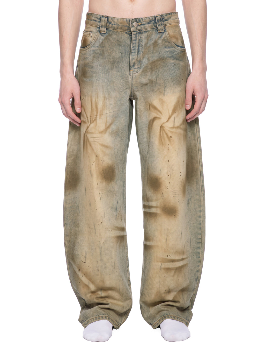 Vintage Wash Barrel-Leg Denim