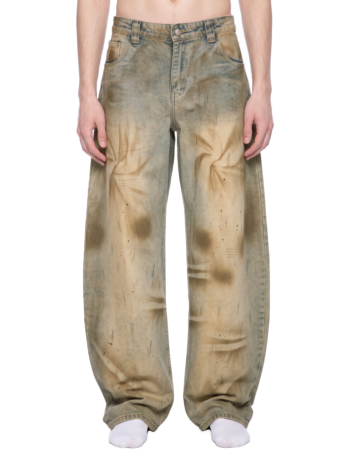 Vintage Wash Barrel-Leg Denim