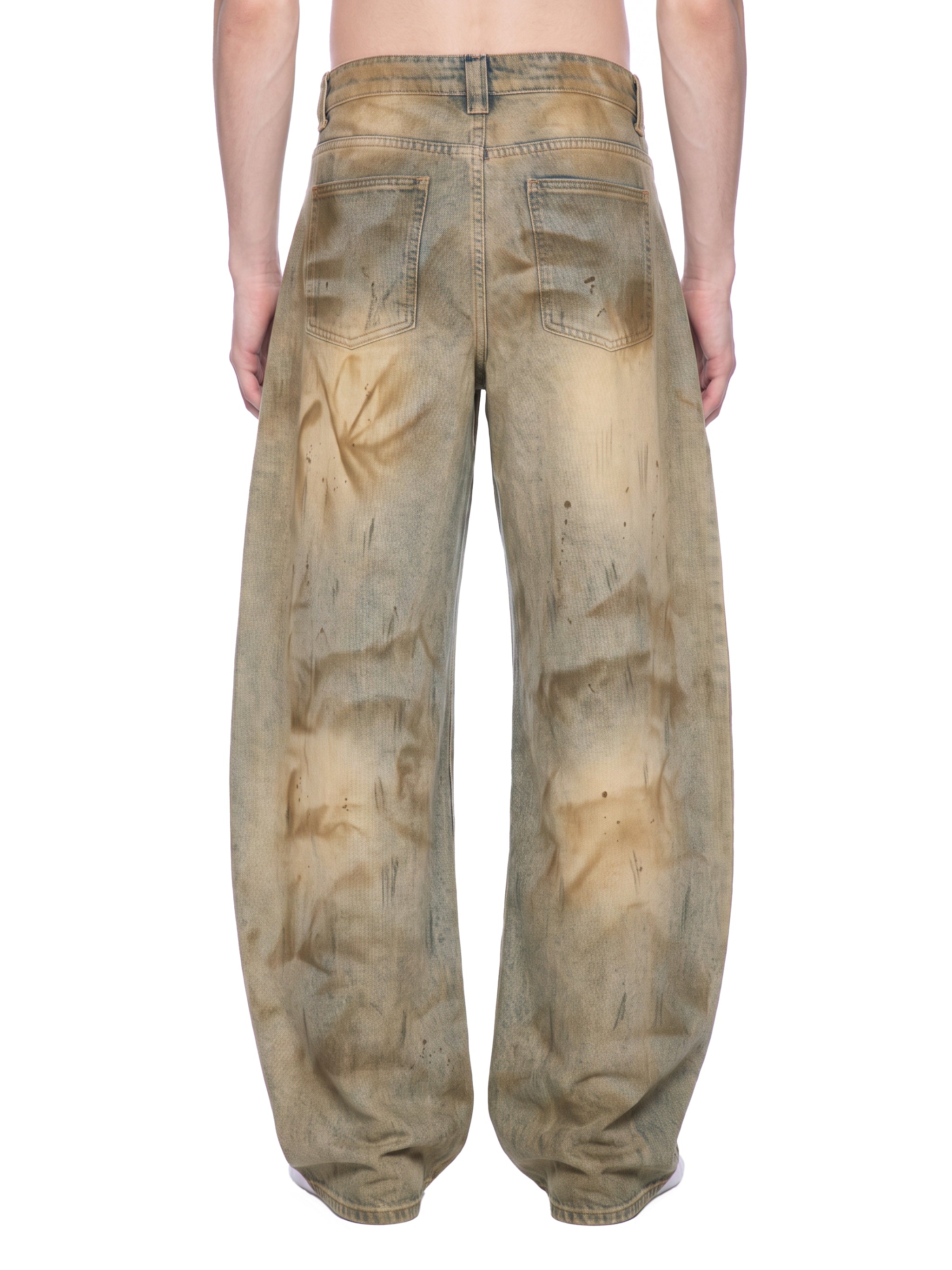 Vintage Wash Barrel-Leg Denim