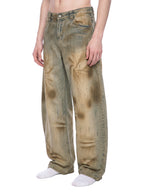 Vintage Wash Barrel-Leg Denim
