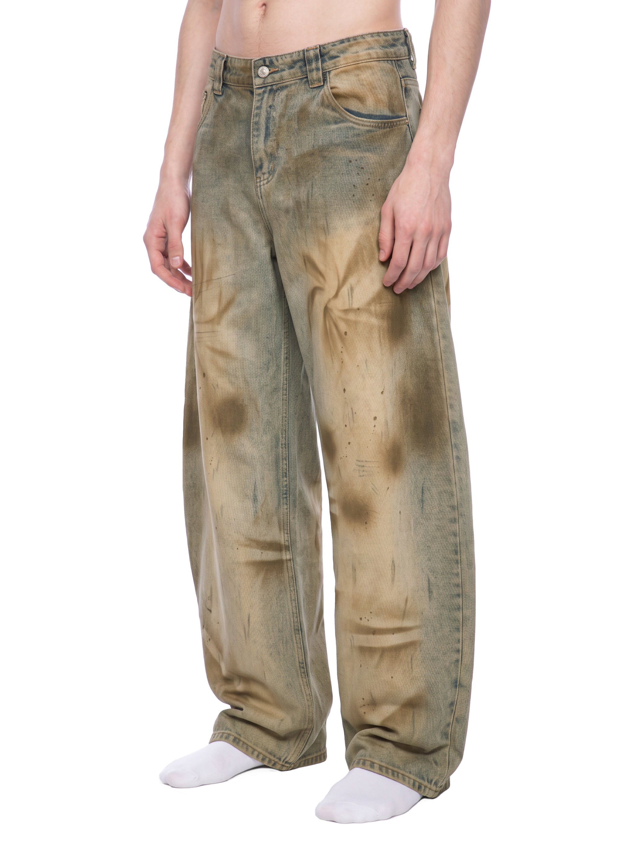 Vintage Wash Barrel-Leg Denim