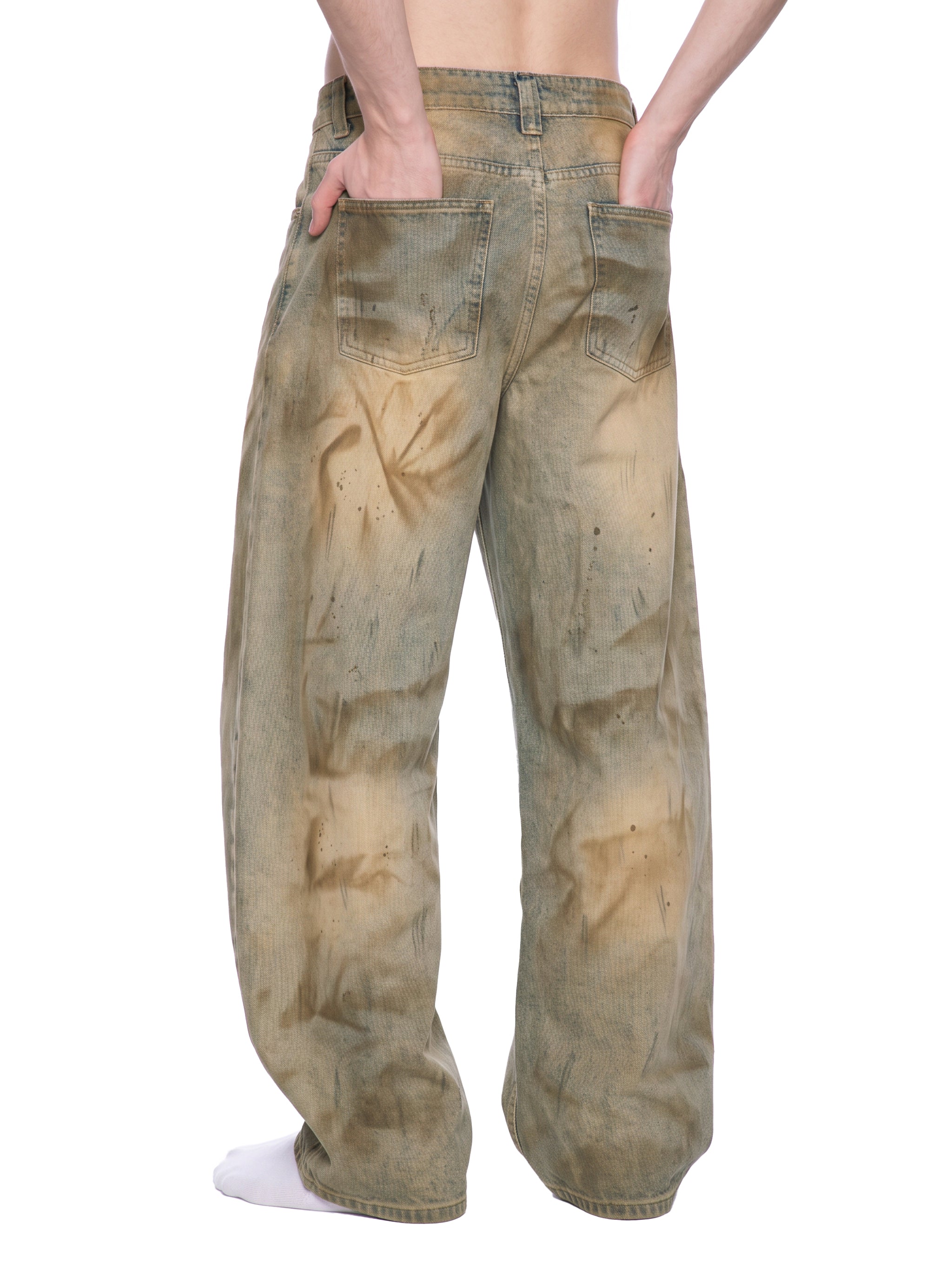 Vintage Wash Barrel-Leg Denim