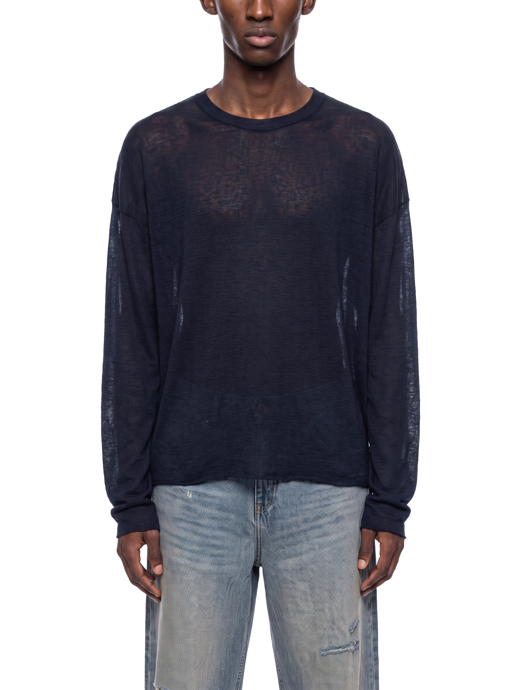 Raw-Edge Lyocell Long Sleeve Tee