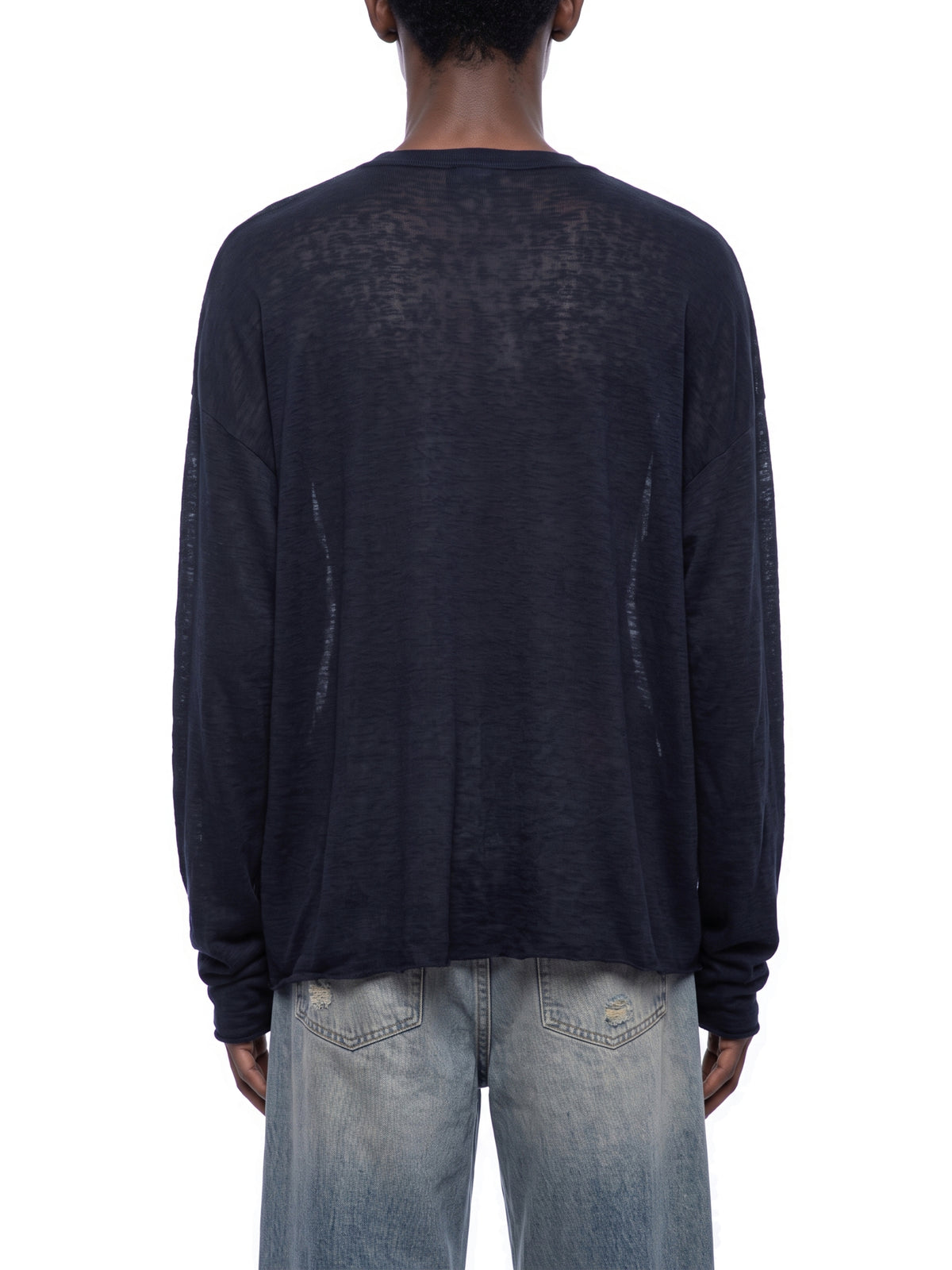 Raw-Edge Lyocell Long Sleeve Tee