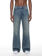 Flared Vintage Wash Denim
