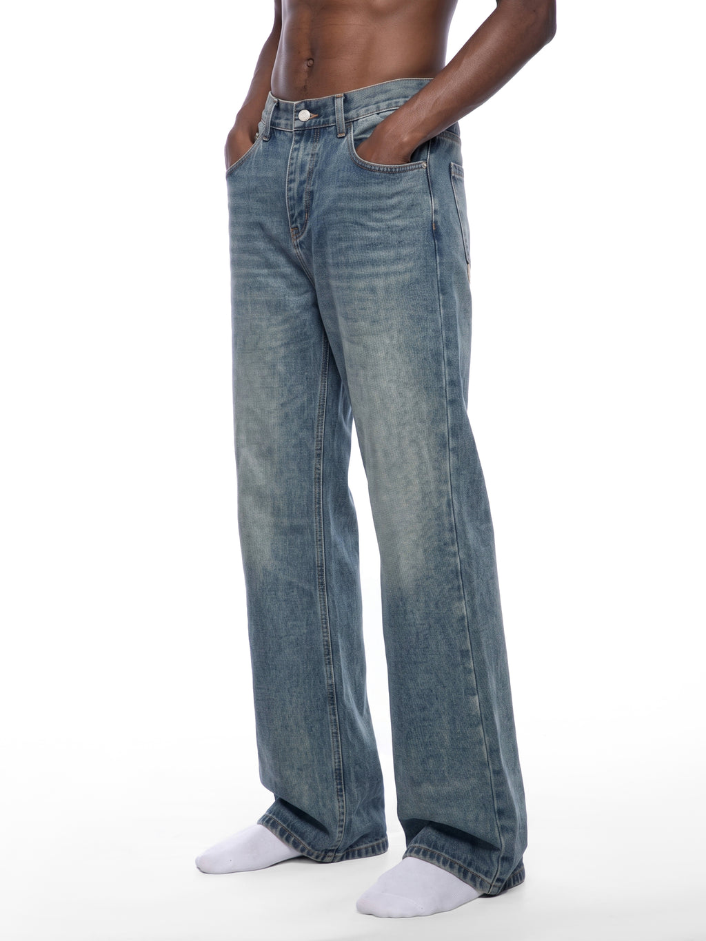 Flared Vintage Wash Denim