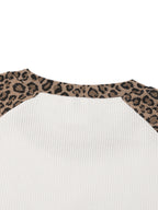 Leopard Panel Raglan Long Sleeve Tee