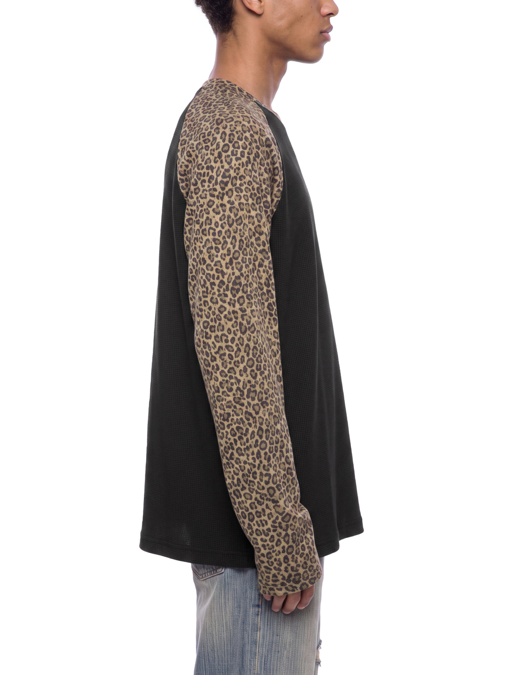 Leopard Panel Raglan Long Sleeve Tee
