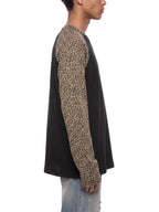 Leopard Panel Raglan Long Sleeve Tee