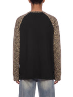 Leopard Panel Raglan Long Sleeve Tee