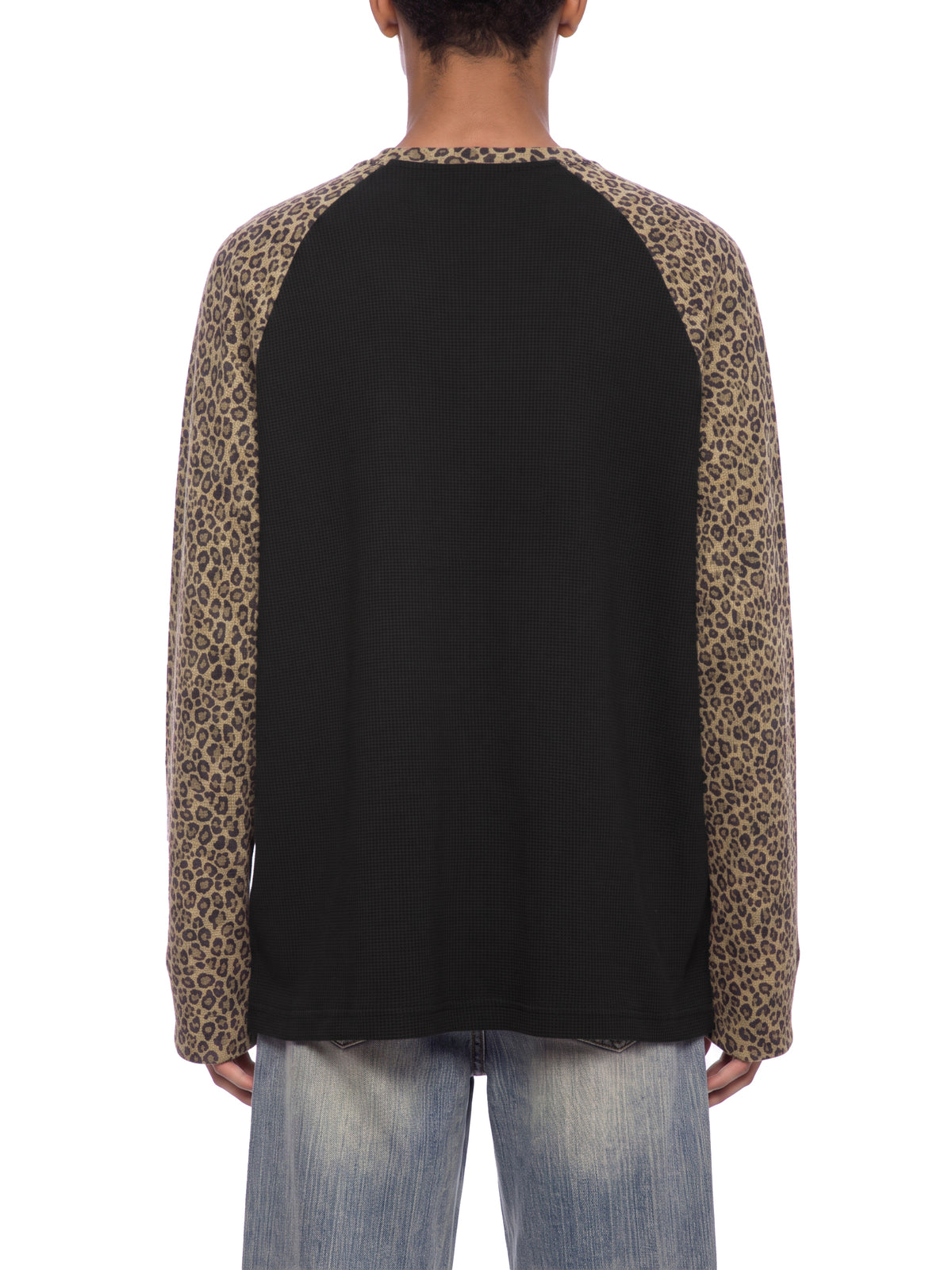 Leopard Panel Raglan Long Sleeve Tee