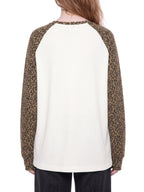 Leopard Panel Raglan Long Sleeve Tee