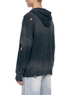 Distressed Full Zip Sweater