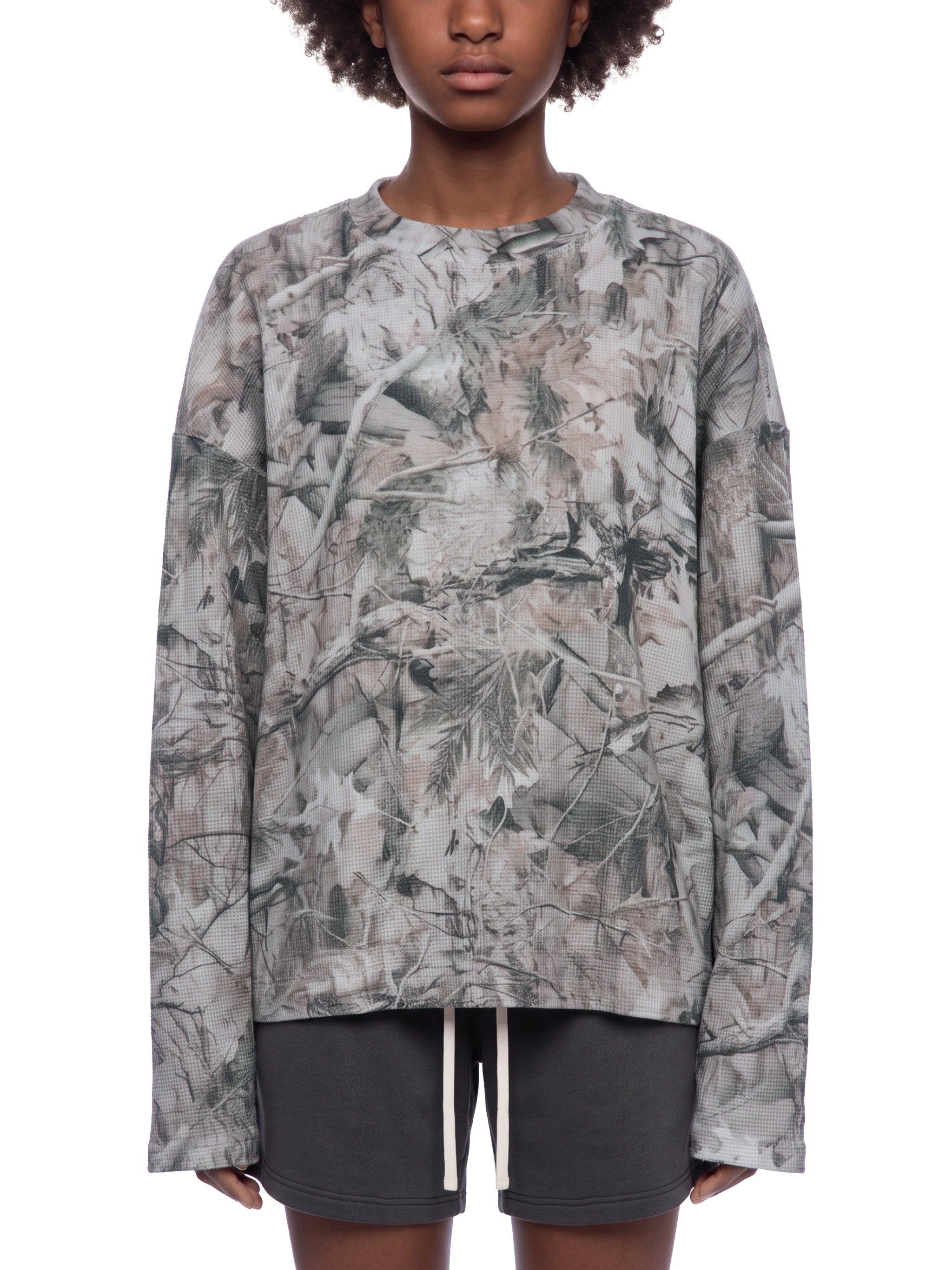 Tree Camo Waffle Long Sleeve Tee