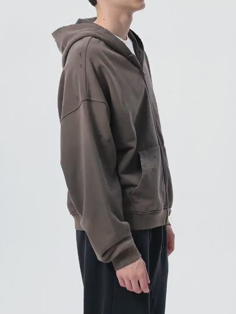 Sunfade Frayed Zip Hoodie